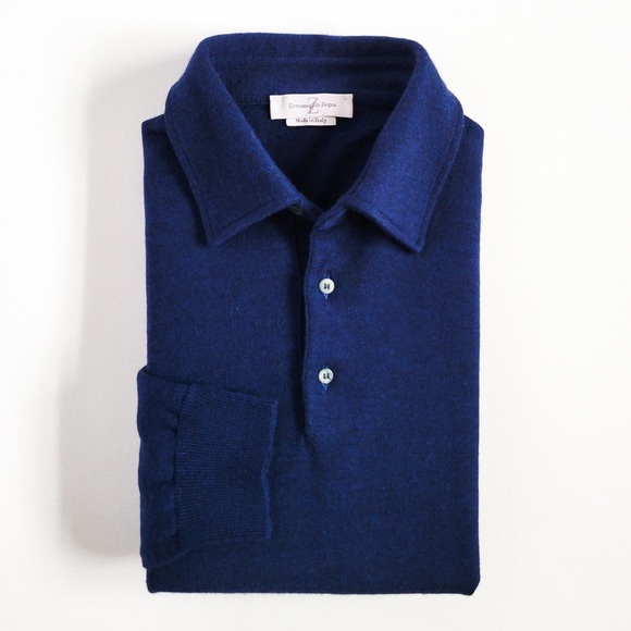 Ermenegildo Zegna Other - NEW Ermenegildo Zegna Italian Wool Rugby Sweater Blue Melange